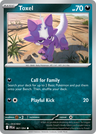 Pokémonkaart Toxel nummer 67/94 uit de set Phantasmal Flames (Mega Evolution)