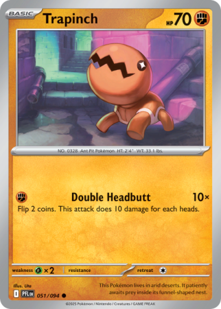 Pokémonkaart Trapinch nummer 51/94