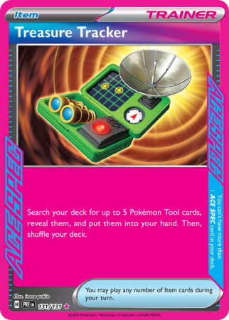 Pokémonkaart Treasure Tracker nummer 131/131 uit de set Prismatic Evolutions (Scarlet & Violet)