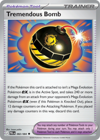 Pokémonkaart Tremendous Bomb nummer 82/84 uit de set Pitch Black (Mega Evolution)