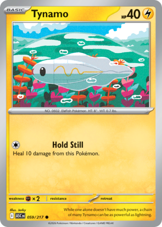 Pokémonkaart Tynamo nummer 59/217 uit de set Ascended Heroes (Mega Evolution)