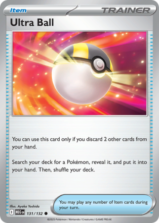 Pokémonkaart Ultra Ball nummer 131/132 uit de set Mega Evolution