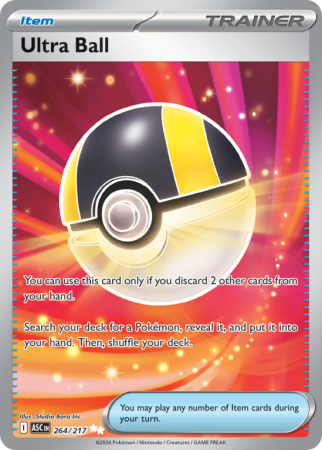Pokémonkaart Ultra Ball nummer 264/217