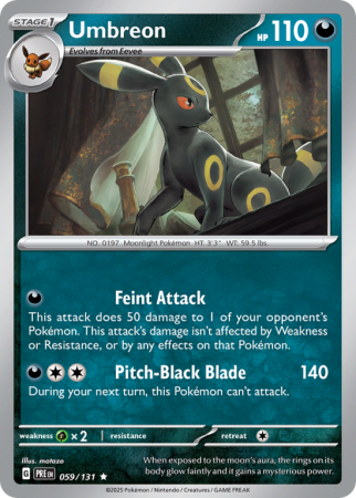 Pokémonkaart Umbreon nummer 59/131 uit de set Prismatic Evolutions (Scarlet & Violet)