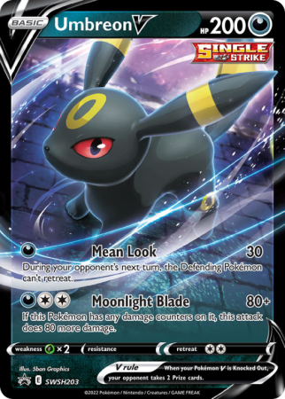 Pokémonkaart Umbreon V nummer SWSH203/103 uit de set SWSH Black Star Promos (Sword & Shield)