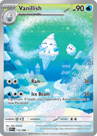 Pokémonkaart Vanillish nummer 112/86 uit de set White Flare (Scarlet & Violet)