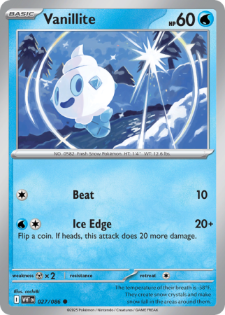 Pokémonkaart Vanillite nummer 27/86 uit de set White Flare (Scarlet & Violet)