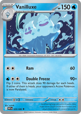 Pokémonkaart Vanilluxe nummer 29/86 uit de set White Flare (Scarlet & Violet)