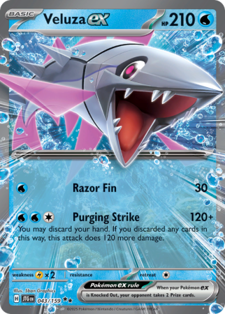 Pokémonkaart Veluza ex nummer 43/159 uit de set Journey Together (Scarlet & Violet)