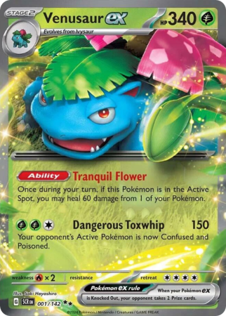 Pokémonkaart Venusaur ex nummer 1/142 uit de set Stellar Crown (Scarlet & Violet)