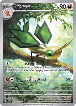 Pokémonkaart Vibrava nummer 206/191