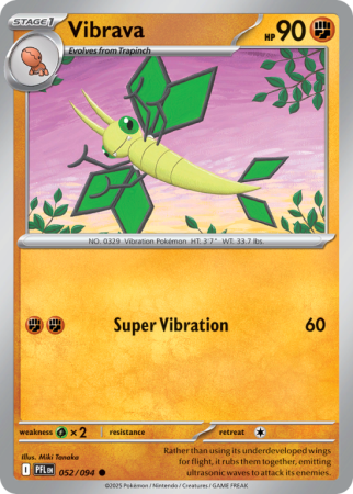 Pokémonkaart Vibrava nummer 52/94