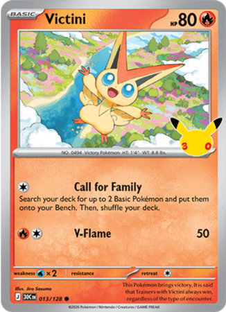 Pokémonkaart Victini nummer 013/128 uit de set 30th Celebration (Mega Evolution)