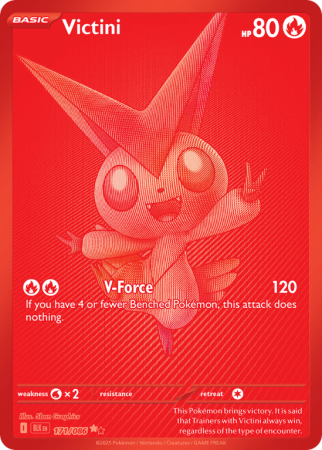 Pokémonkaart Victini nummer 171/86 uit de set Black Bolt (Scarlet & Violet)