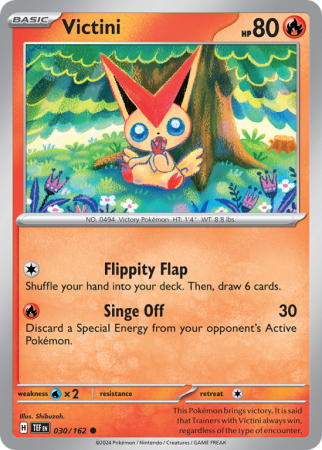 Pokémonkaart Victini nummer 30/162 uit de set Temporal Forces (Scarlet & Violet)