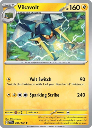 Pokémonkaart Vikavolt nummer 53/142 uit de set Stellar Crown (Scarlet & Violet)