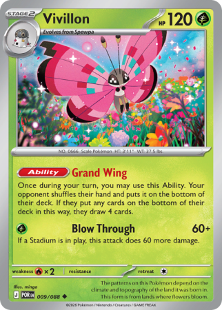 Pokémonkaart Vivillon nummer 9/88