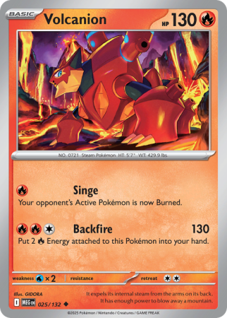 Pokémonkaart Volcanion nummer 25/132 uit de set Mega Evolution