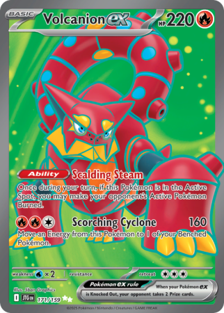 Pokémonkaart Volcanion ex nummer 171/159 uit de set Journey Together (Scarlet & Violet)