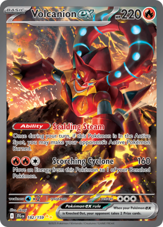 Pokémonkaart Volcanion ex nummer 182/159 uit de set Journey Together (Scarlet & Violet)