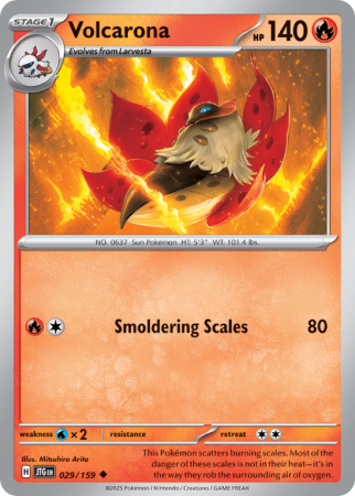 Pokémonkaart Volcarona nummer 29/159 uit de set Journey Together (Scarlet & Violet)