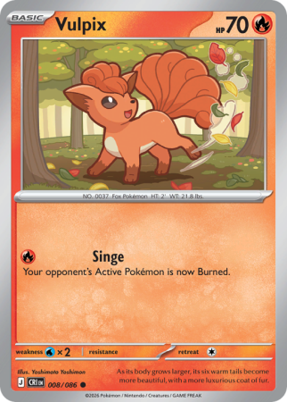 Pokémonkaart Vulpix nummer 8/86 uit de set Chaos Rising (Mega Evolution)