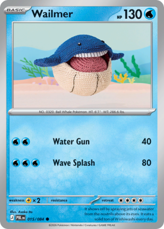 Pokémonkaart Wailmer nummer 15/84
