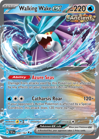 Pokémonkaart Walking Wake ex nummer 50/162 uit de set Temporal Forces (Scarlet & Violet)