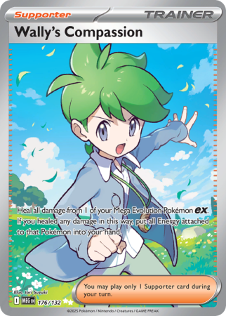 Pokémonkaart Wally's Compassion nummer 176/132