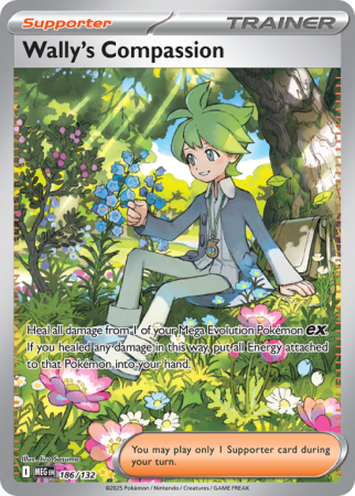 Pokémonkaart Wally's Compassion nummer 186/132