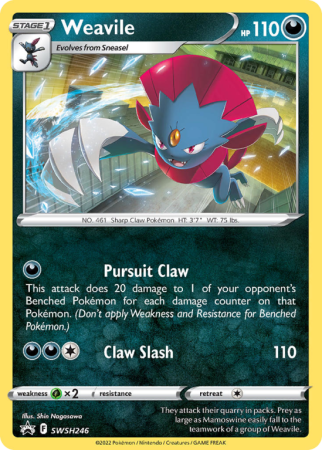 Pokémonkaart Weavile nummer SWSH246/103