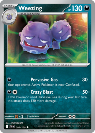Pokémonkaart Weezing nummer 92/159 uit de set Journey Together (Scarlet & Violet)