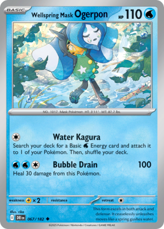 Pokémonkaart Wellspring Mask Ogerpon nummer 67/182 uit de set Destined Rivals (Scarlet & Violet)