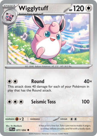 Pokémonkaart Wigglytuff nummer 77/94 uit de set Phantasmal Flames (Mega Evolution)