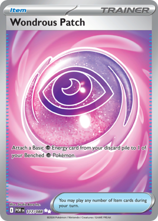 Pokémonkaart Wondrous Patch nummer 117/88 uit de set Perfect Order (Mega Evolution)