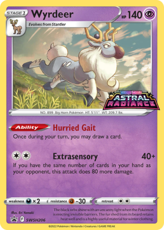 Pokémonkaart Wyrdeer nummer SWSH206/103 uit de set SWSH Black Star Promos (Sword & Shield)