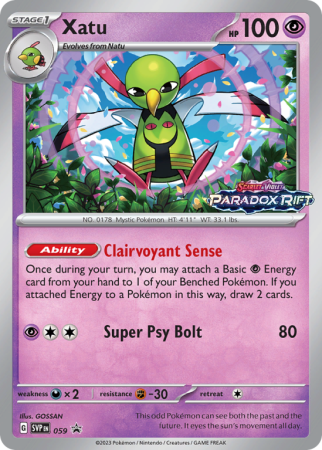 Pokémonkaart Xatu nummer 59/14 uit de set Scarlet & Violet Black Star Promos (Scarlet & Violet)