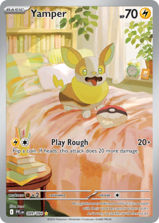 Pokémonkaart Yamper nummer 99/94 uit de set Phantasmal Flames (Mega Evolution)