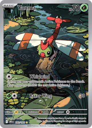 Pokémonkaart Yanma nummer 183/182 uit de set Destined Rivals (Scarlet & Violet)
