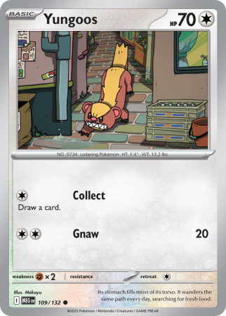 Pokémonkaart Yungoos nummer 109/132 uit de set Mega Evolution