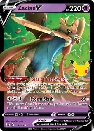 Pokémonkaart Zacian V nummer 16/25