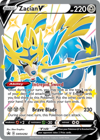 Pokémonkaart Zacian V nummer SWSH292/103