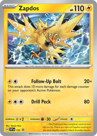 Pokémonkaart Zapdos nummer 157/14 uit de set Scarlet & Violet Black Star Promos (Scarlet & Violet)