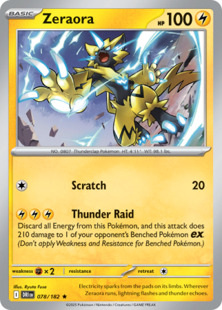 Pokémonkaart Zeraora nummer 78/182