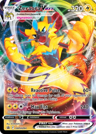 Pokémonkaart Zeraora VMAX nummer SWSH264/103