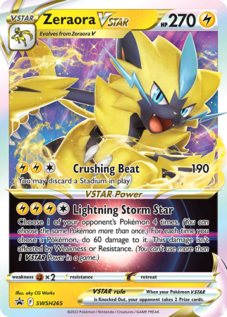 Pokémonkaart Zeraora VSTAR nummer SWSH265/103 uit de set SWSH Black Star Promos (Sword & Shield)