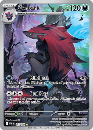 Pokémonkaart Zoroark nummer 143/86 uit de set White Flare (Scarlet & Violet)