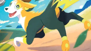 Boltund op een Pokémonkaart