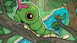 Caterpie op een Pokémonkaart