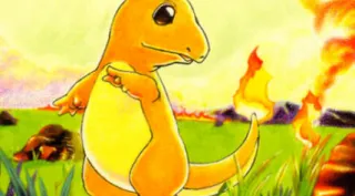 Charmander zoals afgebeeld op zijn oudste kaart